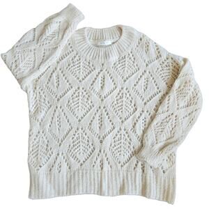 Mustard Seed Pointelle size small cream sweater